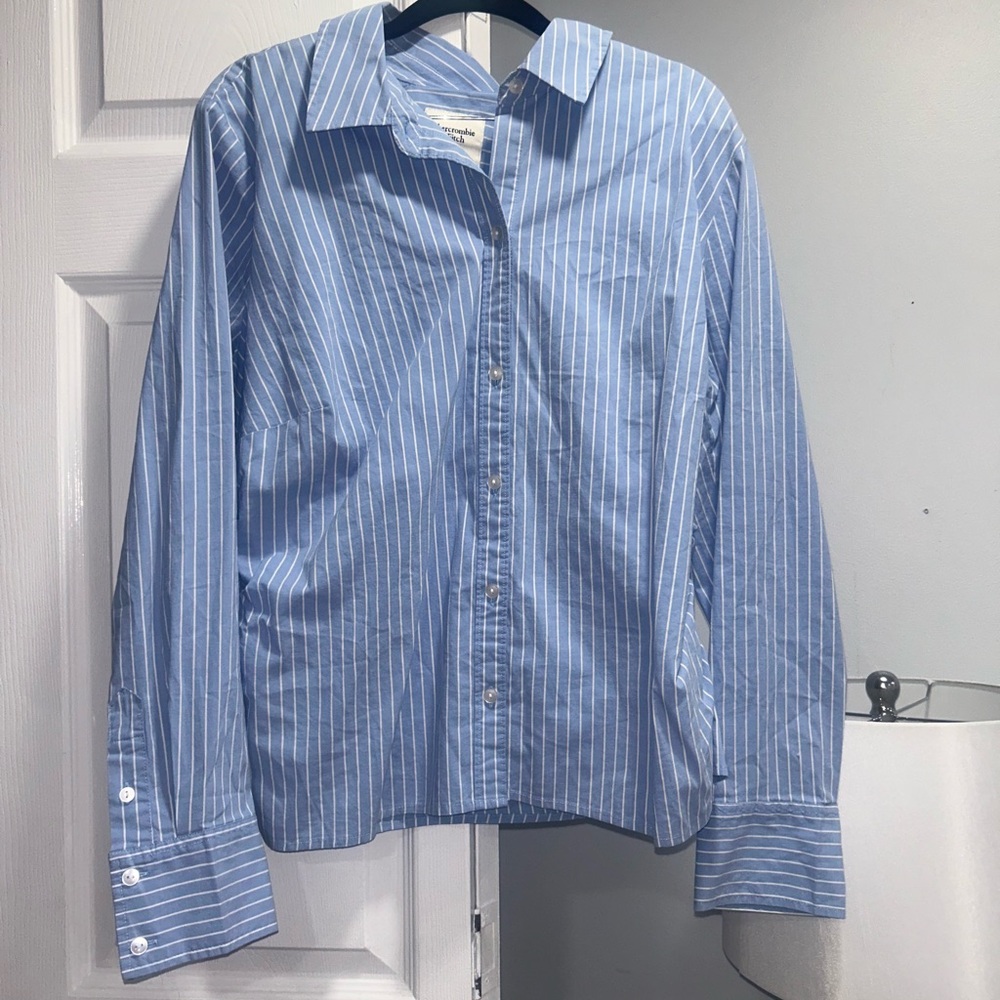 Abercrombie women's button down striped shirt size extra large